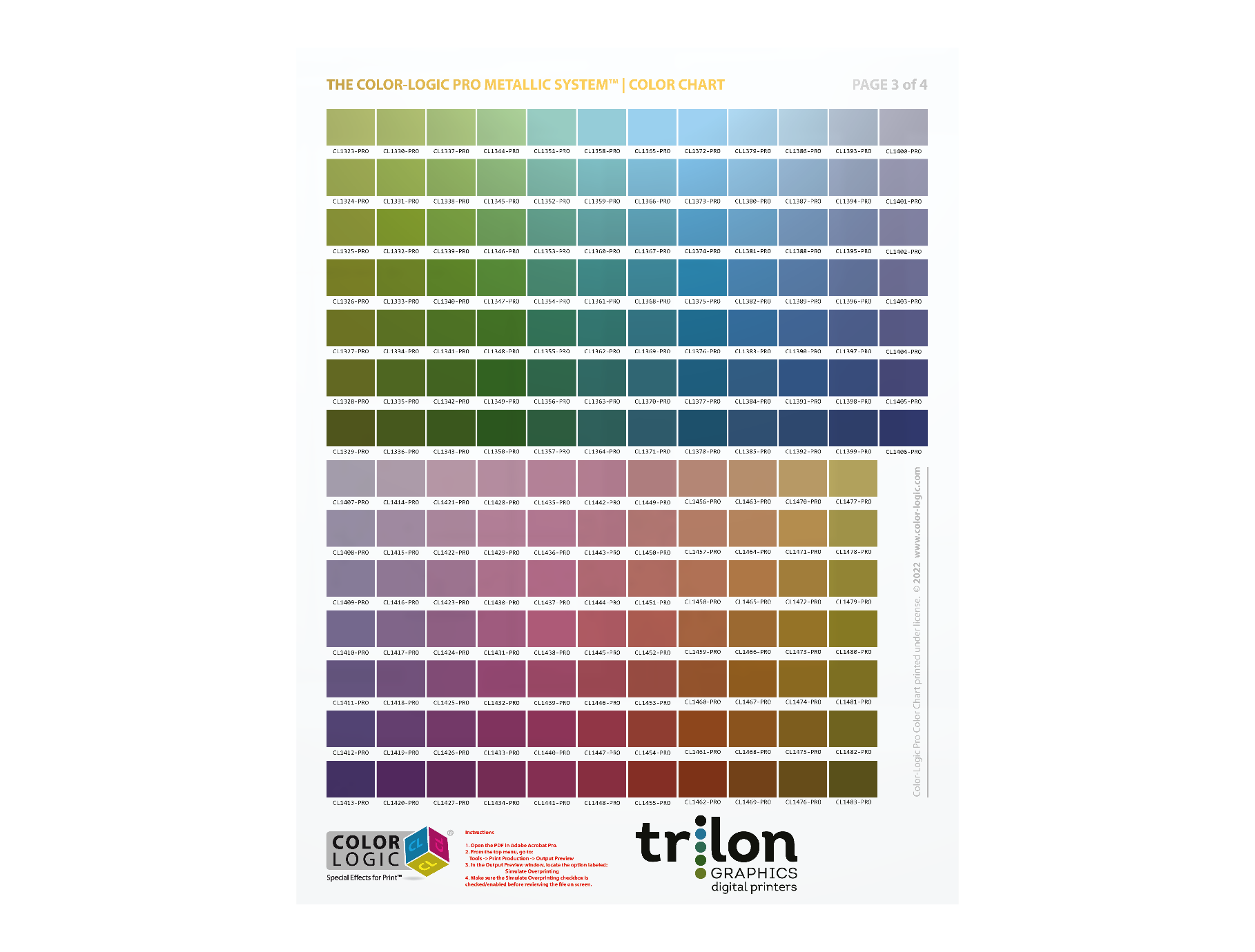 Color-Logic metallic color chart page 4 of 7
