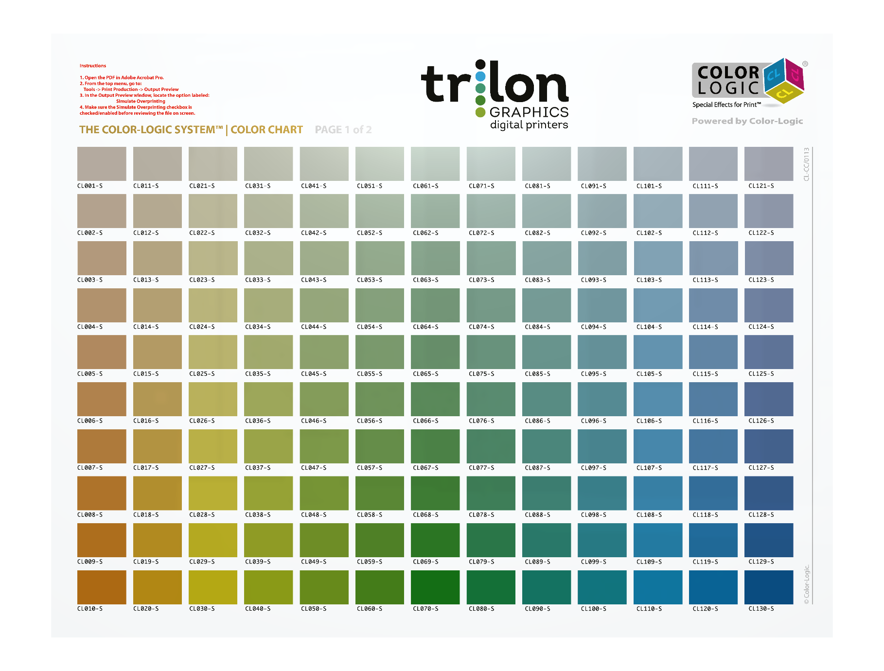 Color-Logic metallic color chart page 6 of 7